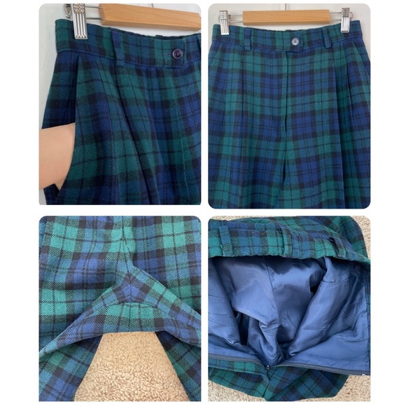 Pendleton Vintage 1980’s Black Watch Tartan Plaid Pleated Trouser Pants Size 4 - Picture 9 of 16